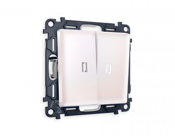 Фотография товара 'Ambrella MA204035 Комплект механизма 2-клавишного проходного выключателя с подсветкой 5600K'