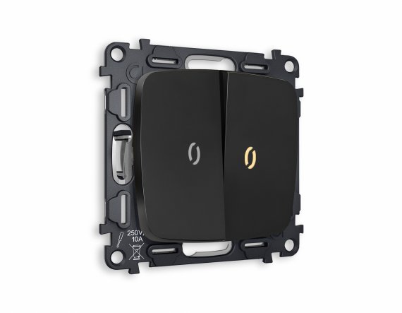 Фотография товара 'Ambrella MO804010 Комплект механизма 2-клавишного выключателя с подсветкой 3200K'