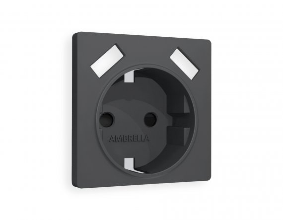 Фотография товара 'Ambrella AP9090 Лицевая панель ALFA (Графит Мягкое касание) для электрической розетки'
