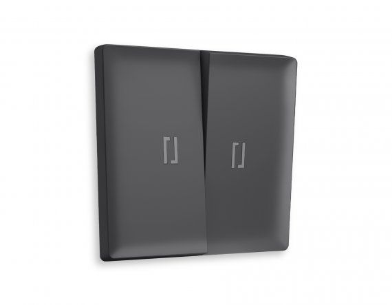 Фотография товара 'Ambrella AP9040 Лицевая панель ALFA (Графит Мягкое касание) для 2-клавишных выключателей'