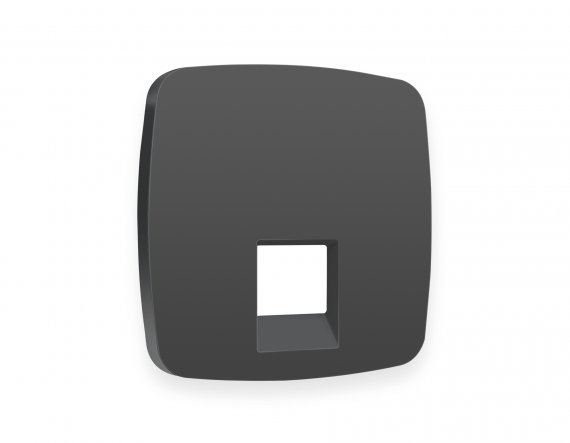 Фотография товара 'Ambrella OP9120 Лицевая панель OMEGA (Графит Мягкое касание) для компьютерной/телефонной розетки'