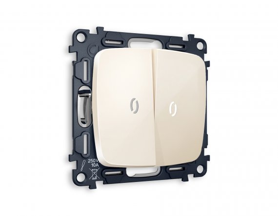 Фотография товара 'Ambrella MO304035 Комплект механизма 2-клавишного проходного выключателя с подсветкой 5600K'