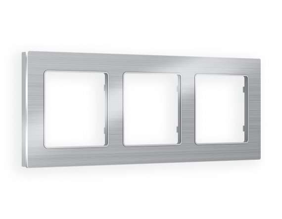 Фотография товара 'Ambrella AF550103 Рамка ALFA Platos (Серебро Металл шлифованный) 3-ая'