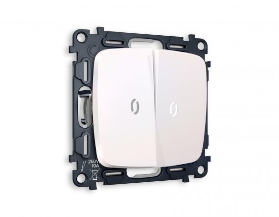 Фотография товара 'Ambrella MO204015 Комплект механизма 2-клавишного выключателя с подсветкой 5600K'