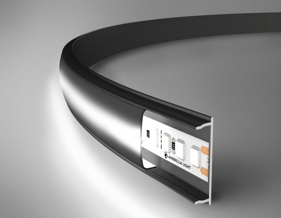 Фотография товара 'Ambrella GP1600BK/BK Алюминиевый профиль накладной гибкий 2000*18*4'