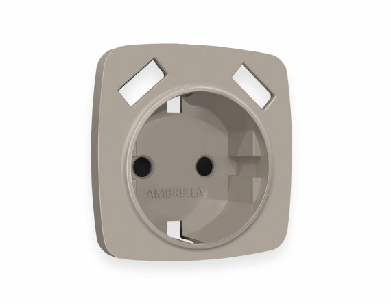 Фотография товара 'Ambrella OP3690 Лицевая панель OMEGA (Серо-бежевый матовый) для электрической розетки'