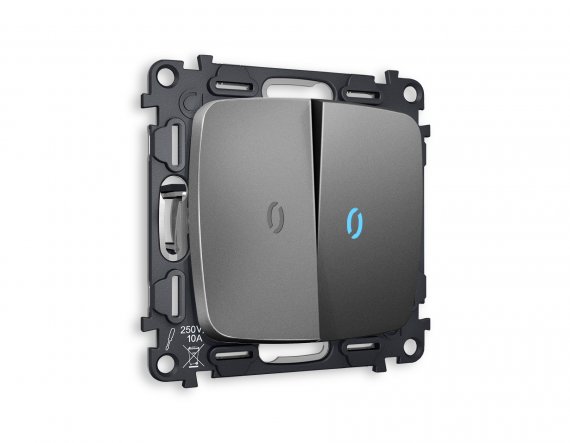 Фотография товара 'Ambrella MO654020 Комплект механизма 2-клавишного выключателя с подсветкой 10000K'