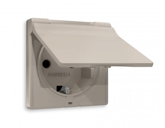 Фотография товара 'Ambrella AP3680 Лицевая панель ALFA (Серо-бежевый матовый) для электрической розетки'