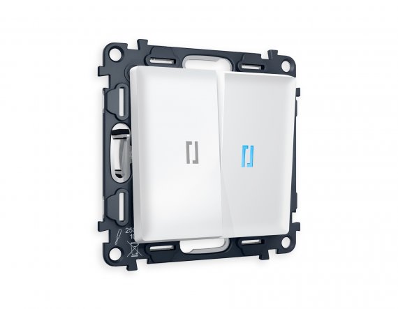 Фотография товара 'Ambrella MA124040 Комплект механизма 2-клавишного проходного выключателя с подсветкой 10000K'