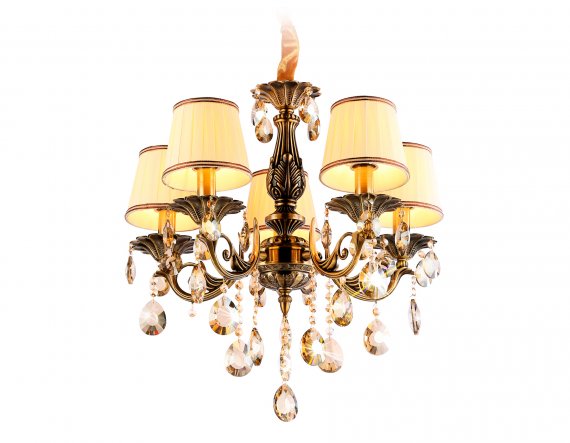 Фотография товара 'Ambrella TR4577 Подвесная люстра с абажурами и хрусталем E14/5 max 40W D560*570'